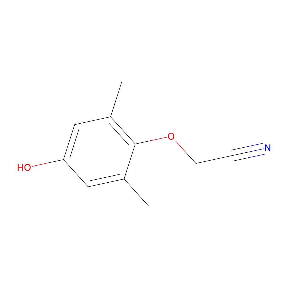 2-(4-Hydroxy-2,6-dimethylphenoxy)acetonitrile molecular structure, CAS 1394917-42-0