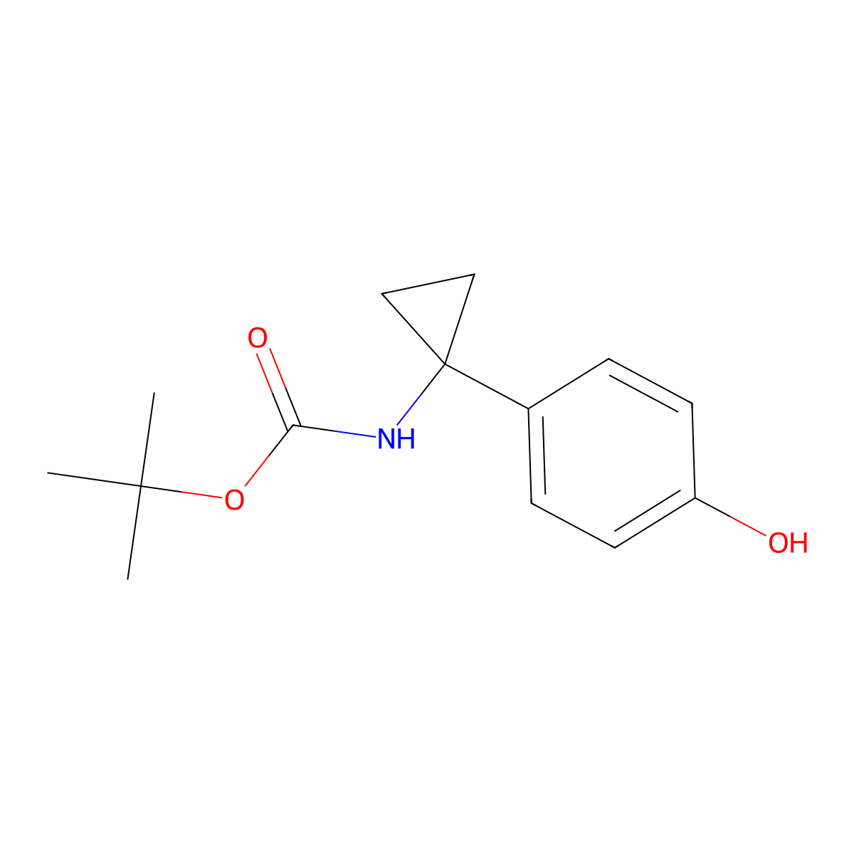 4-[1-(Boc-amino)cyclopropyl]phenol molecular structure, CAS 1394918-80-9
