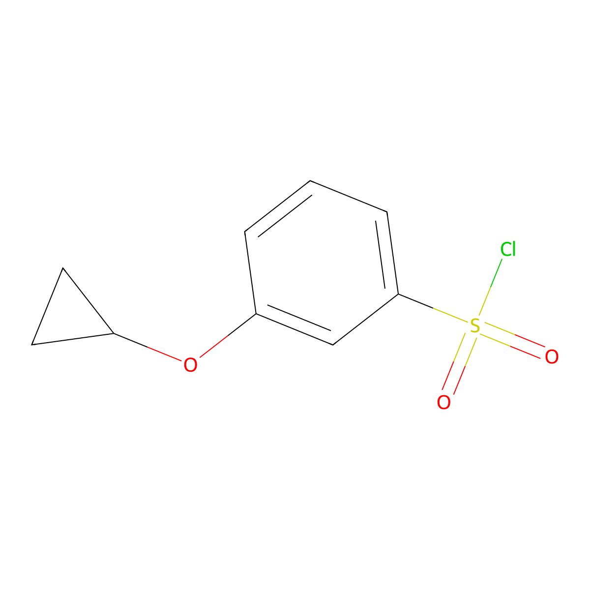 3-Cyclopropoxybenzene-1-sulfonylchloride molecular structure, CAS 1394919-17-5