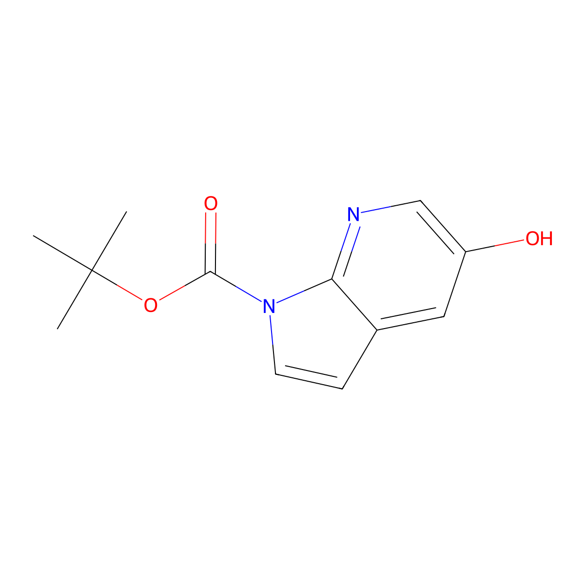 5-Hydroxy-pyrrolo[2,3-b]pyridine-1-carboxylic acid tert-butyl ester molecular structure, CAS 1394919-86-8