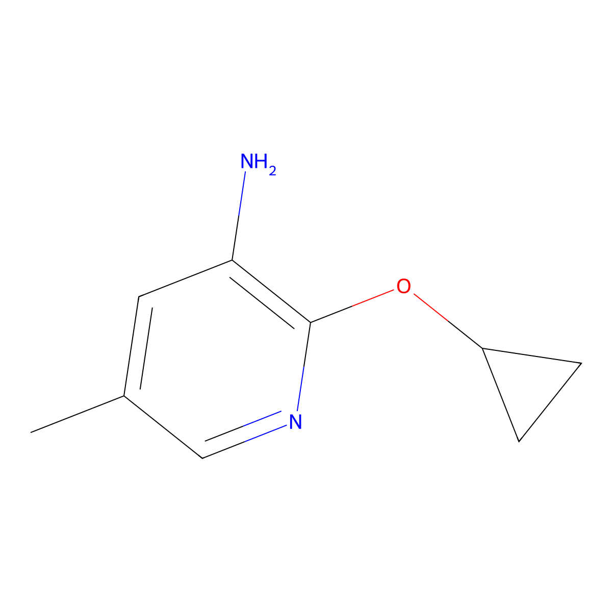 2-Cyclopropoxy-5-methylpyridin-3-amine molecular structure, CAS 1394924-76-5