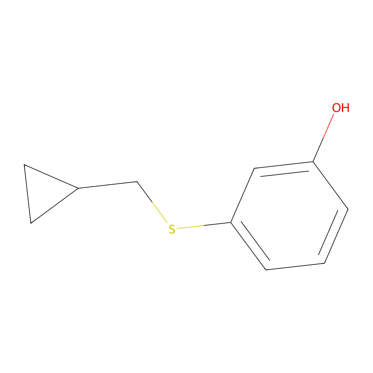3-[(Cyclopropylmethyl)sulfanyl]phenol molecular structure, CAS 1394926-84-1