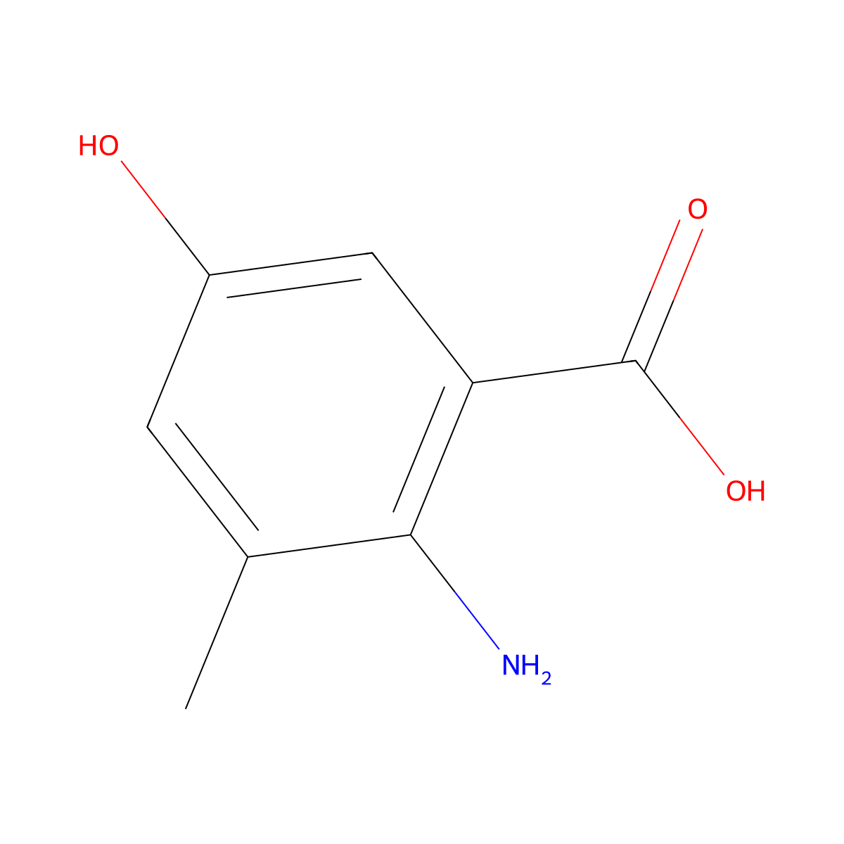 2-Amino-5-hydroxy-3-methylbenzoic acid molecular structure, CAS 1394926-90-9