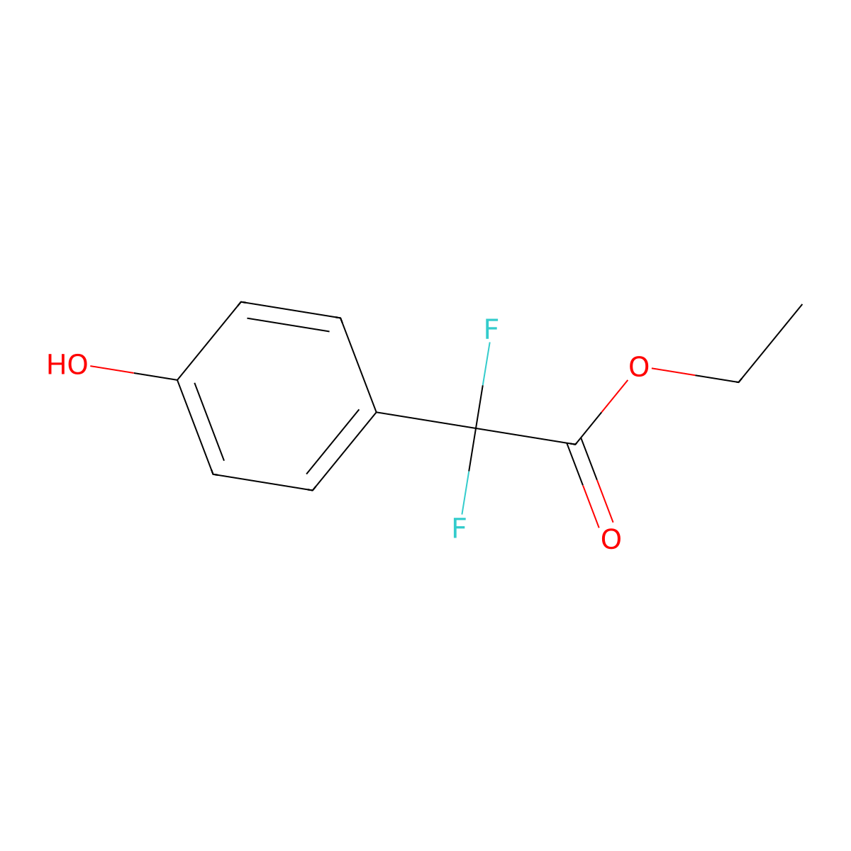 Ethyl 2,2-difluoro-2-(4-hydroxyphenyl)acetate molecular structure, CAS 1394928-30-3