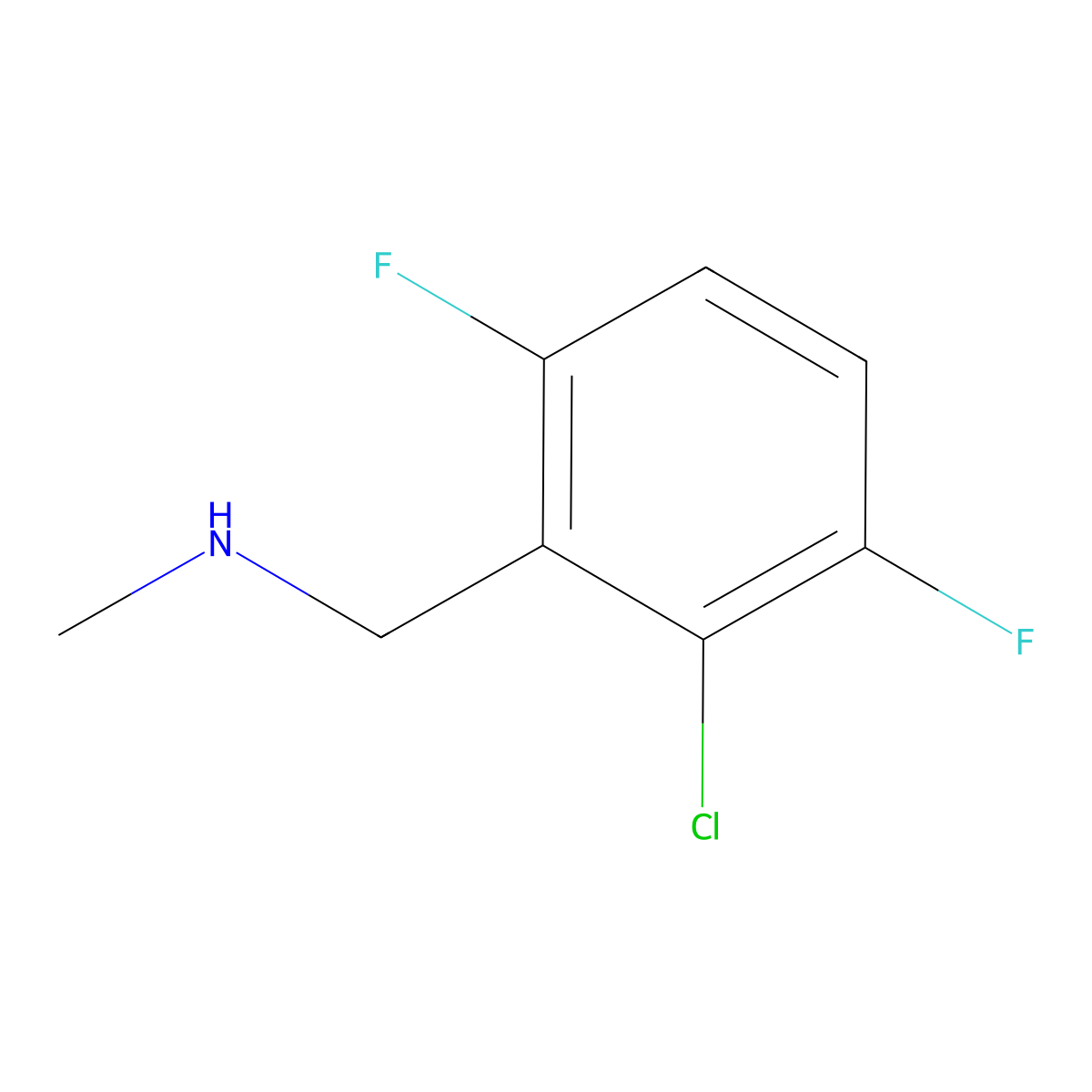 [(2-Chloro-3,6-difluorophenyl)methyl](methyl)amine molecular structure, CAS 1394930-91-6