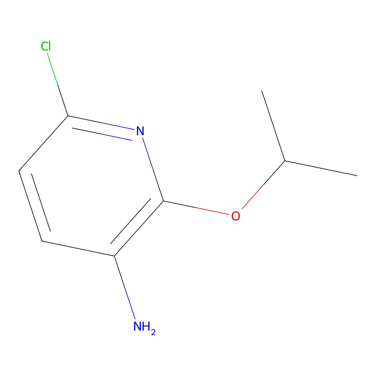 6-Chloro-2-(propan-2-yloxy)pyridin-3-amine molecular structure, CAS 1394932-19-4