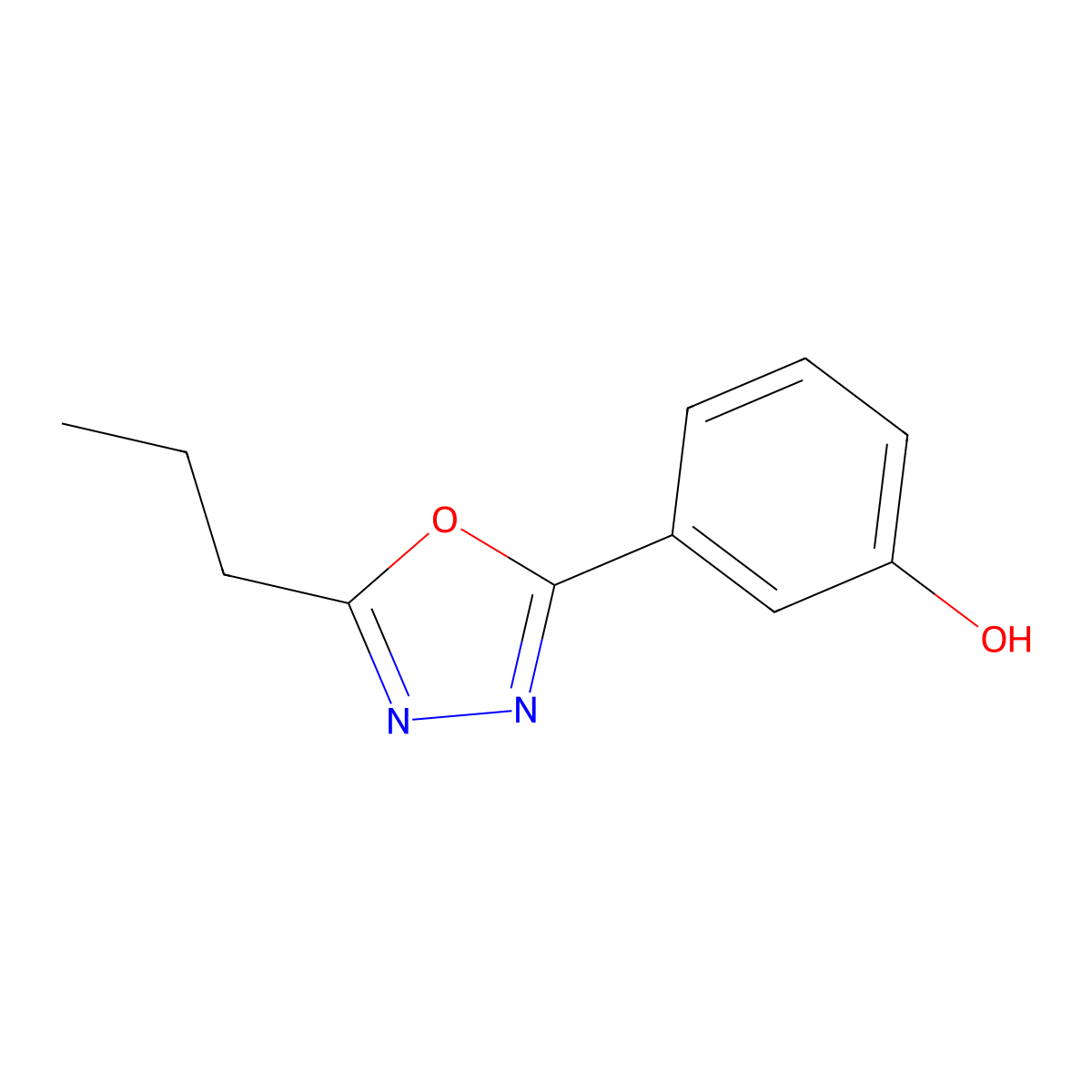 3-(5-Propyl-1,3,4-oxadiazol-2-YL)phenol molecular structure, CAS 1394932-91-2