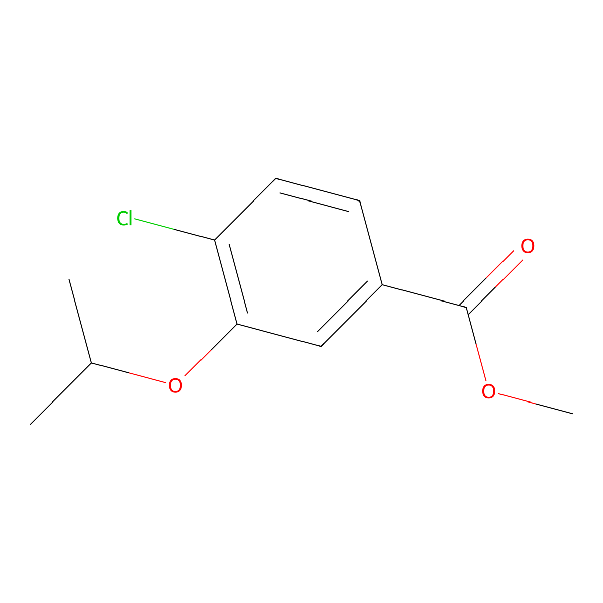 Methyl 4-chloro-3-(propan-2-yloxy)benzoate molecular structure, CAS 1394933-47-1