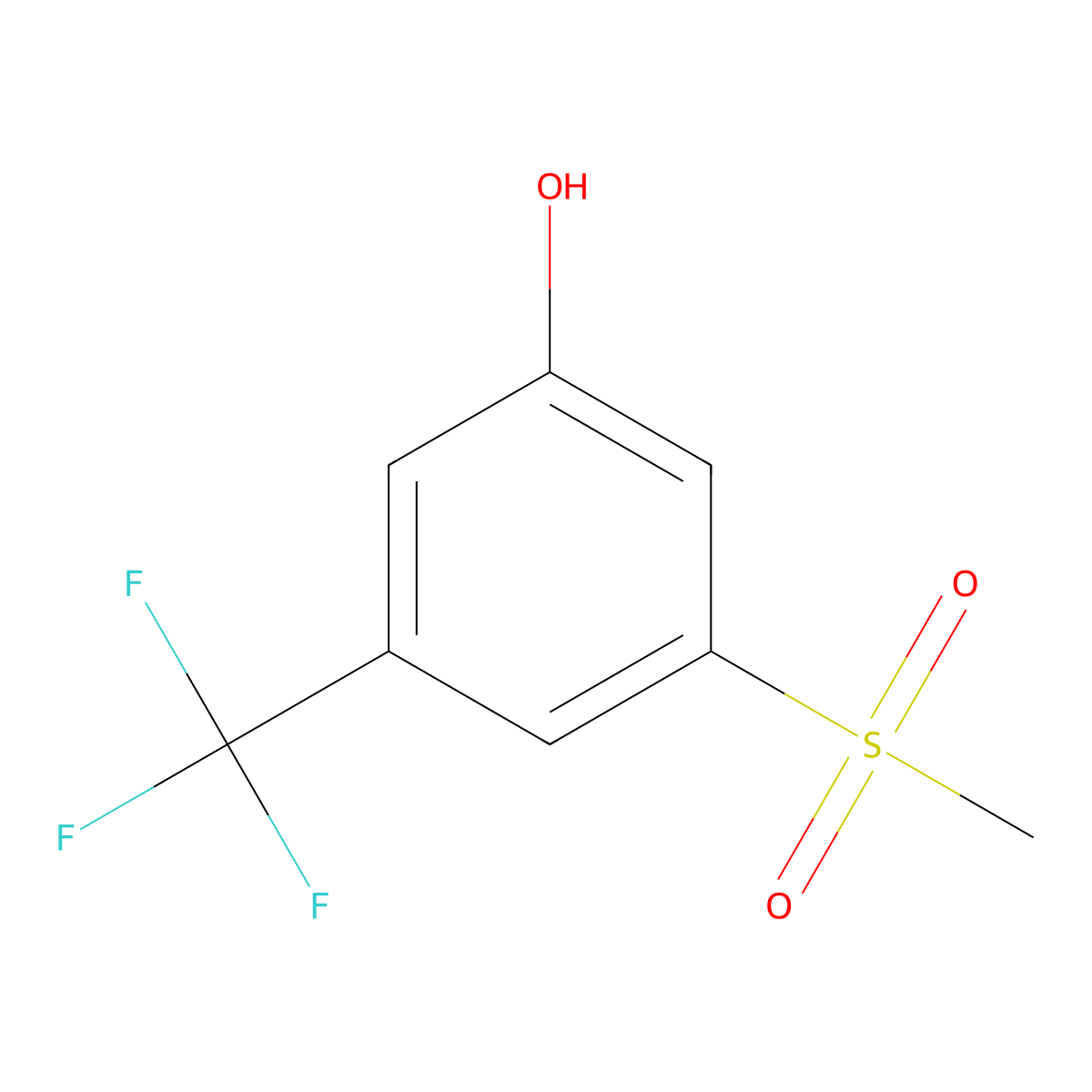 Phenol, 3-(methylsulfonyl)-5-(trifluoromethyl)- molecular structure, CAS 1394933-51-7