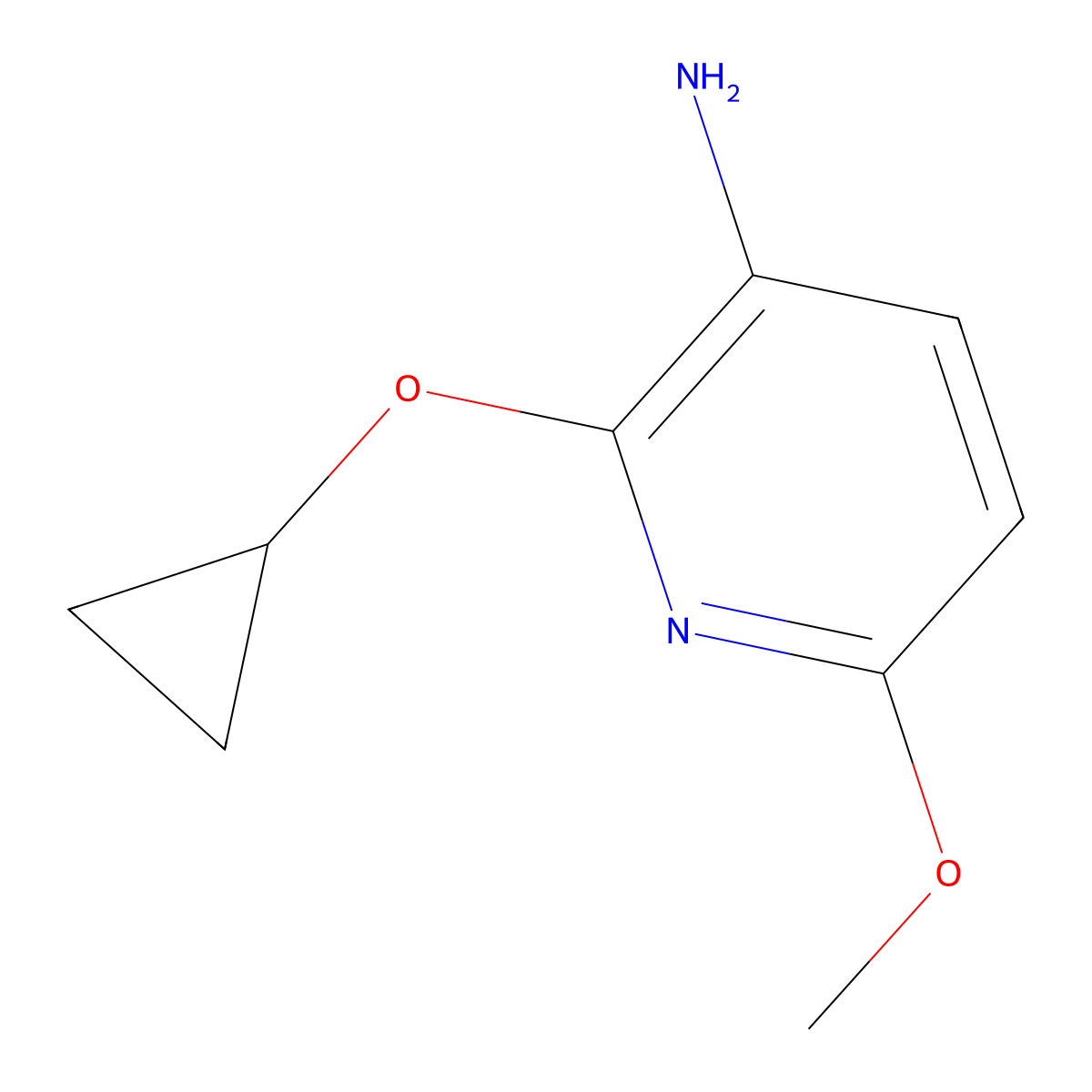 2-Cyclopropoxy-6-methoxypyridin-3-amine molecular structure, CAS 1394933-53-9