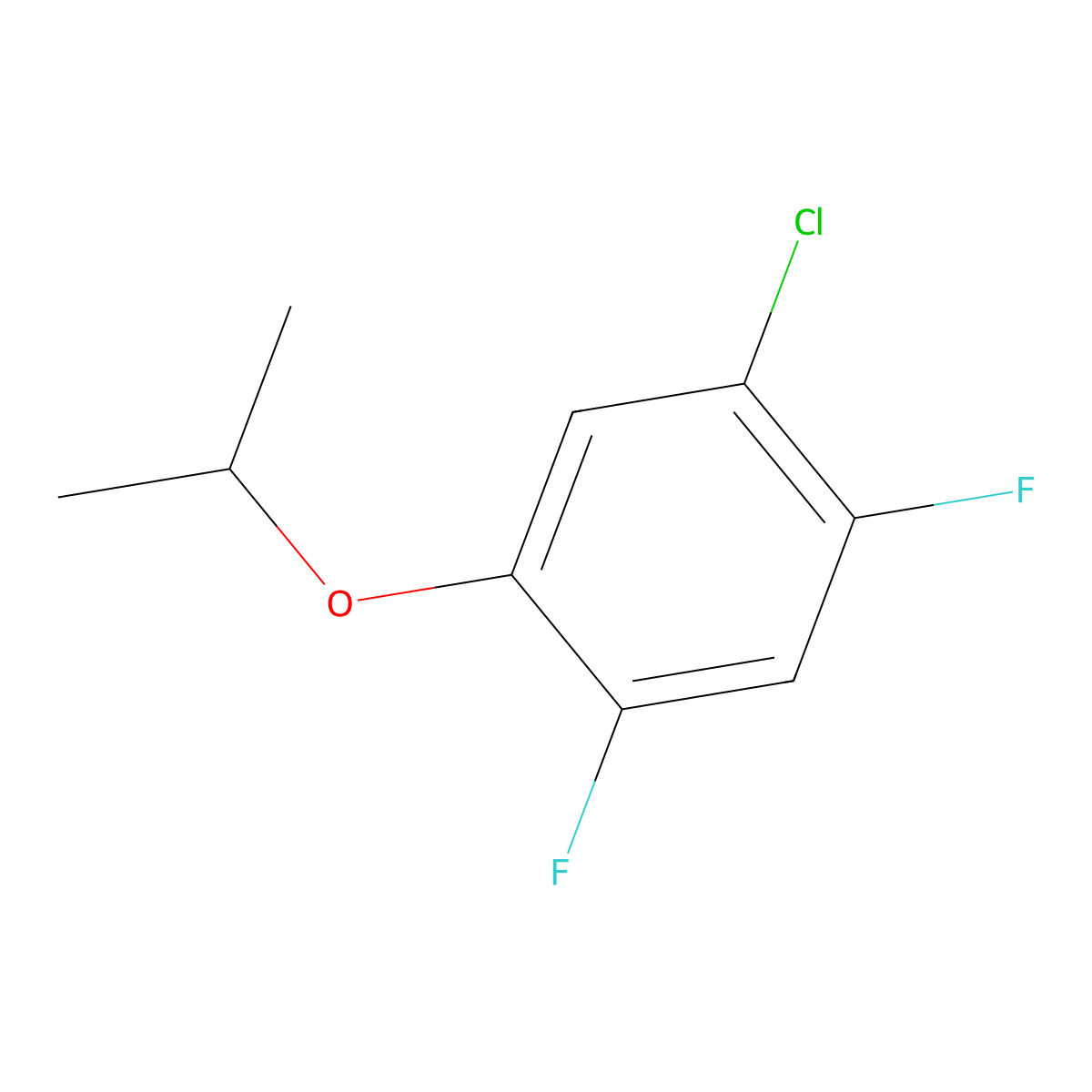 1-Chloro-2,4-difluoro-5-(propan-2-yloxy)benzene molecular structure, CAS 1394934-12-3