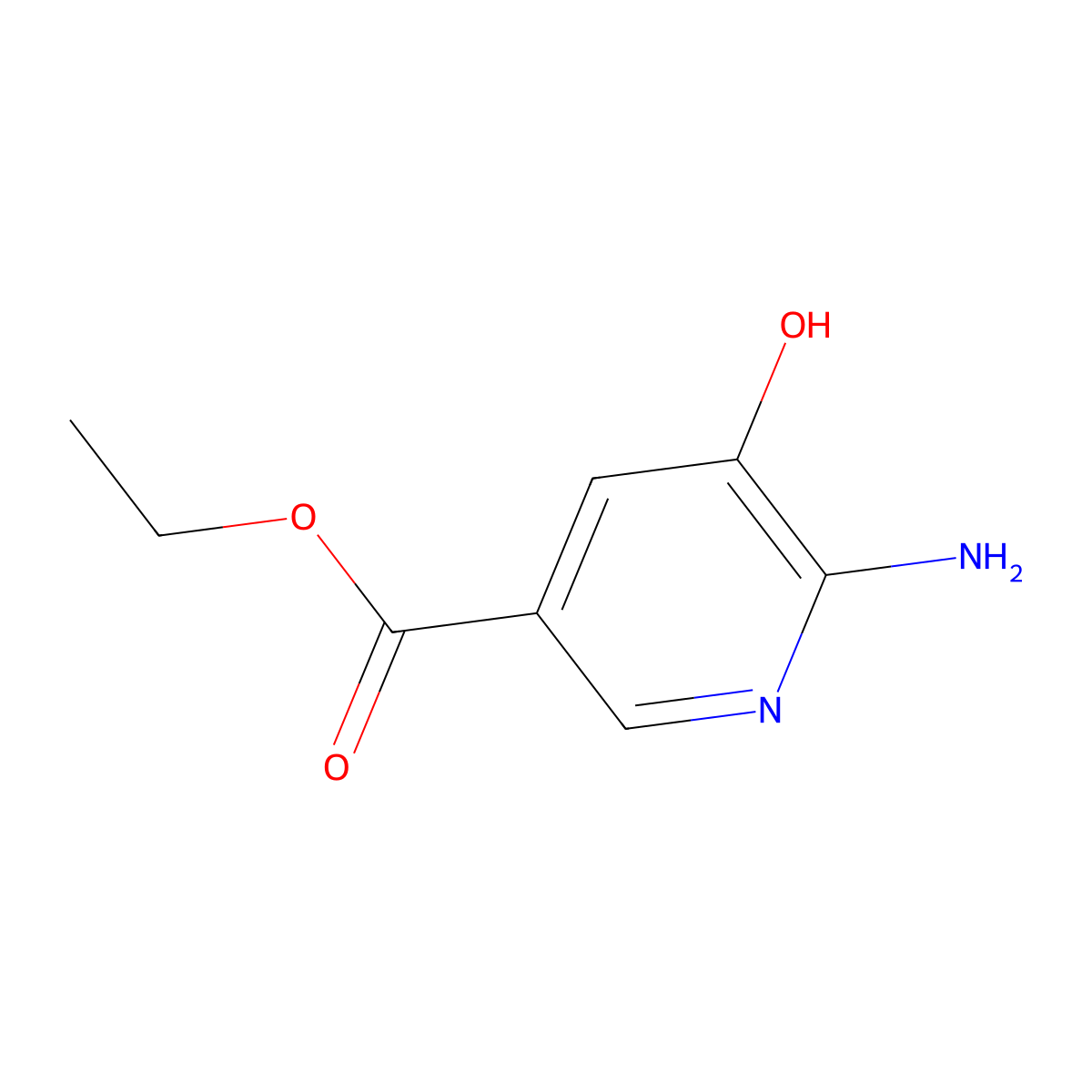 Ethyl 6-amino-5-hydroxypyridine-3-carboxylate molecular structure, CAS 1394934-39-4
