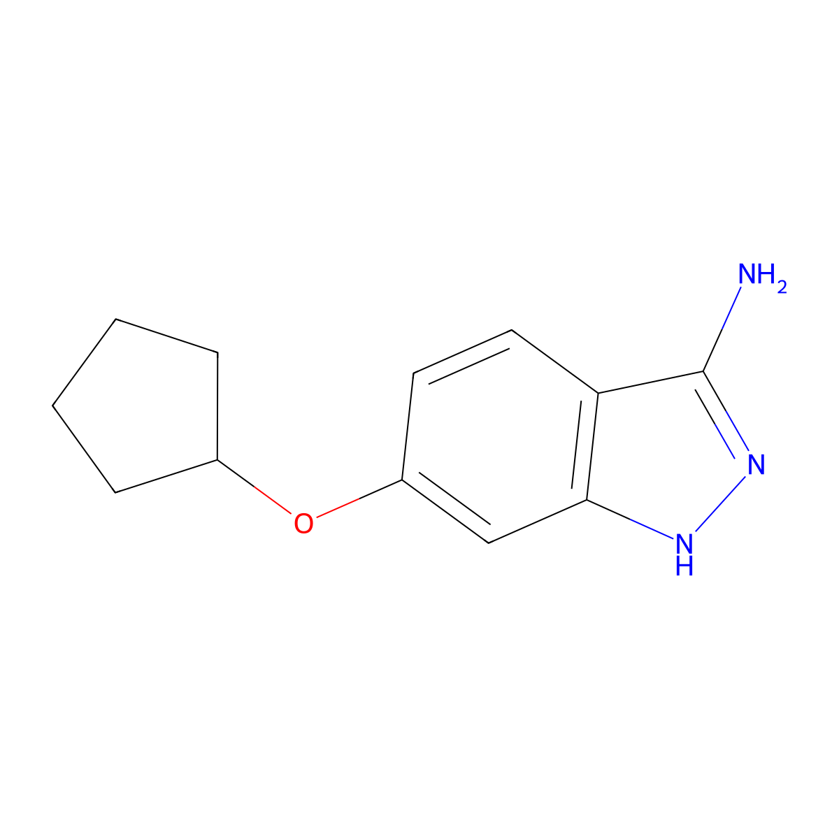 6-Cyclopentyloxy-1H-indazol-3-ylamine molecular structure, CAS 1394934-96-3