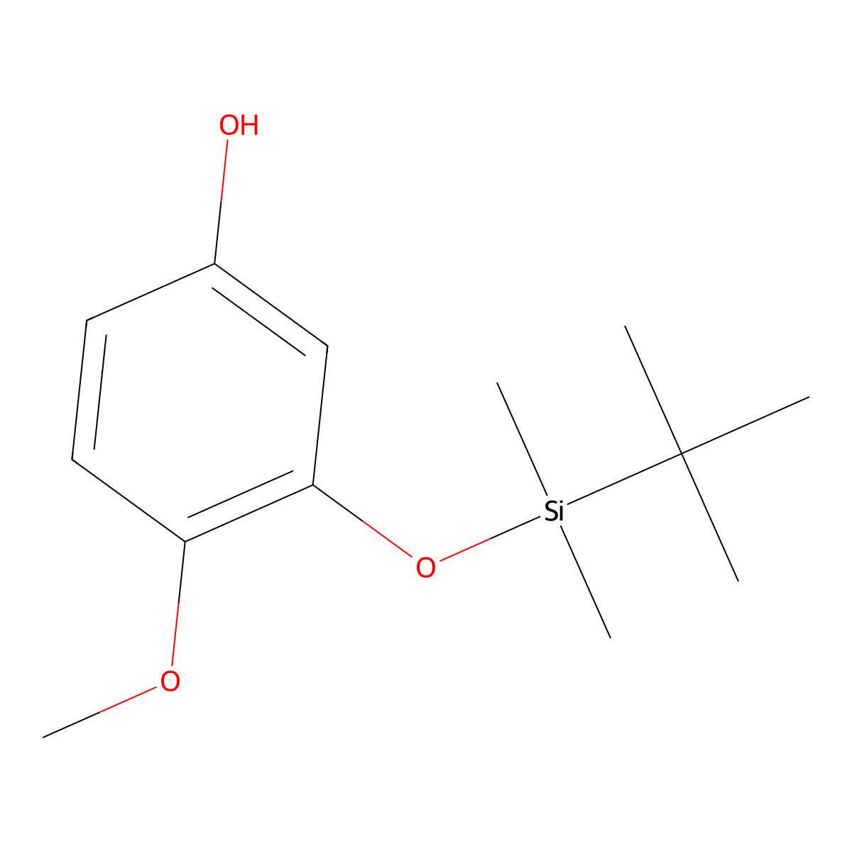 3-[(Tert-butyldimethylsilyl)oxy]-4-methoxyphenol molecular structure, CAS 1394935-22-8