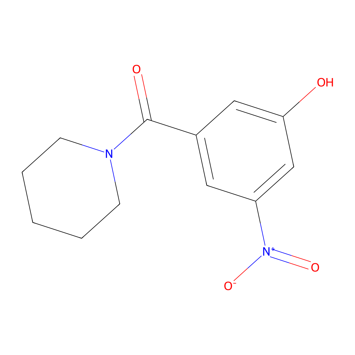 3-Nitro-5-[(piperidin-1-yl)carbonyl]phenol molecular structure, CAS 1394935-37-5