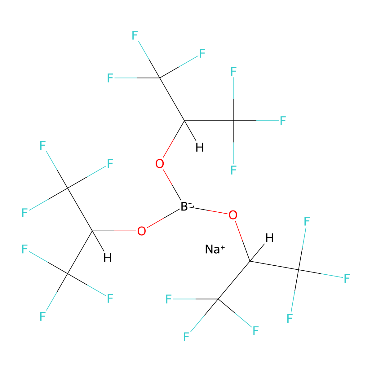 Sodium Tris(1,1,1,3,3,3-hexafluoroisopropoxy)borohydride molecular structure, CAS 139494-68-1