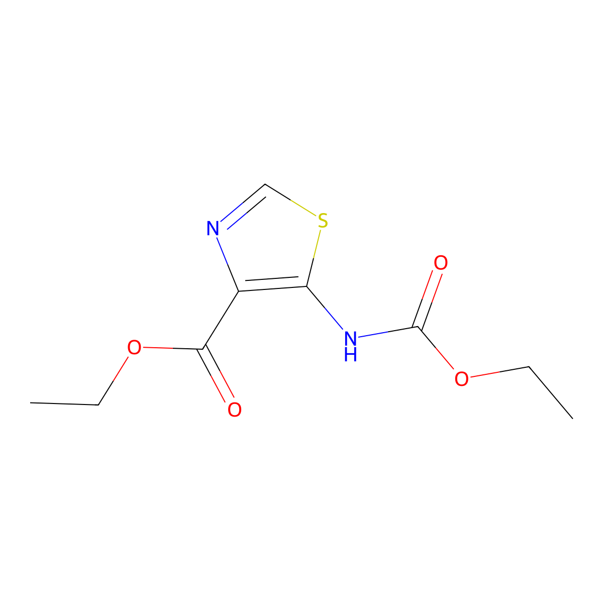 Ethyl 5-((ethoxycarbonyl)amino)thiazole-4-carboxylate molecular structure, CAS 1394941-05-9