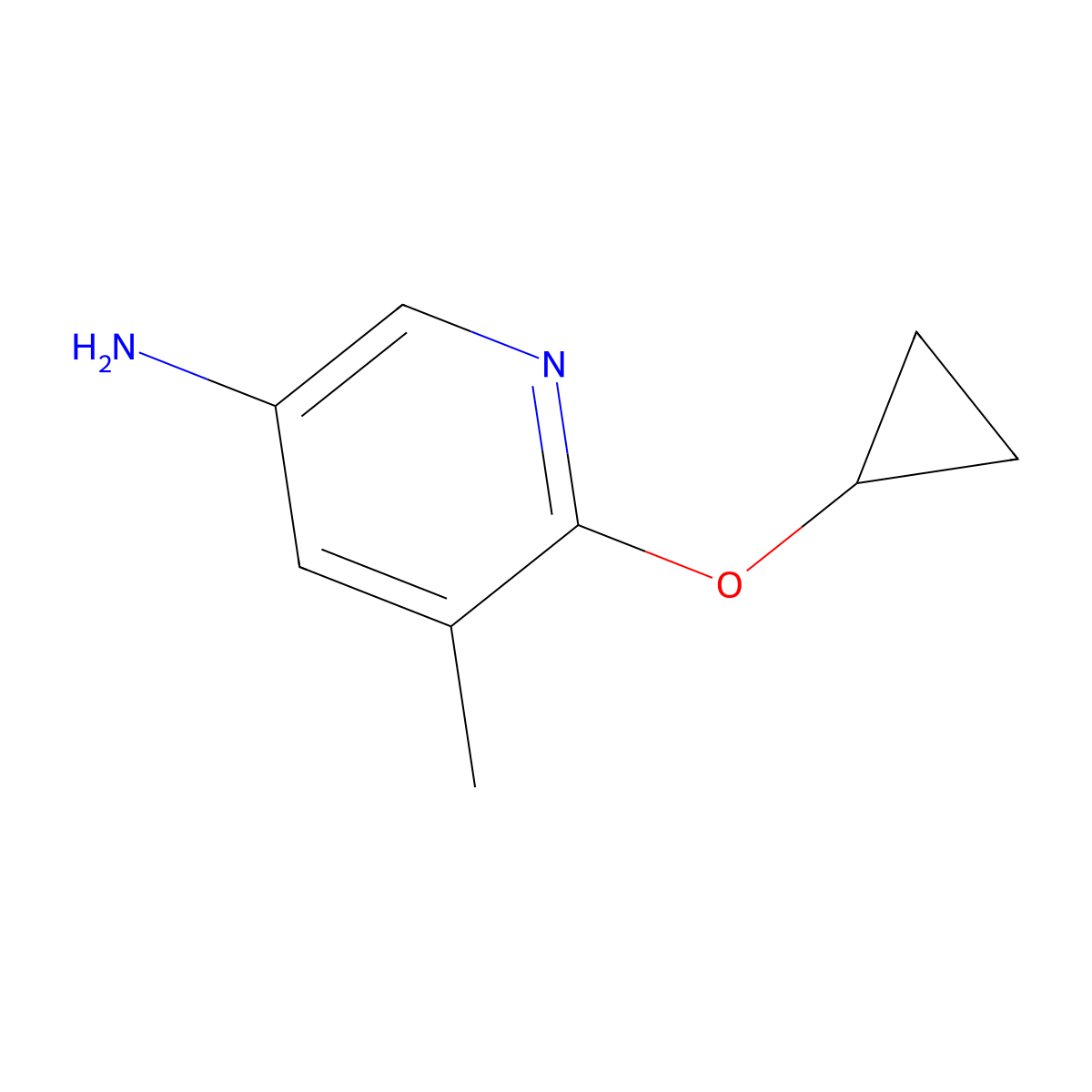 6-Cyclopropoxy-5-methylpyridin-3-amine molecular structure, CAS 1394942-95-0