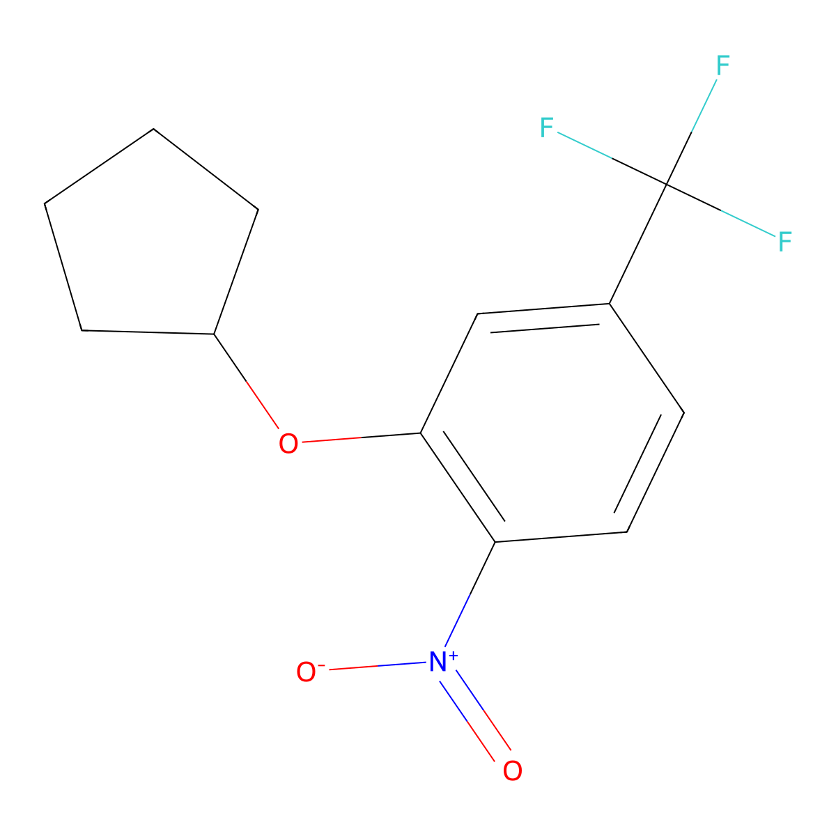 2-(Cyclopentyloxy)-1-nitro-4-(trifluoromethyl)benzene molecular structure, CAS 1394945-01-7
