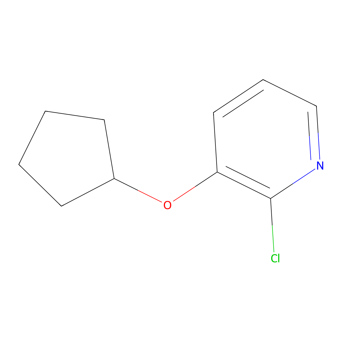 2-Chloro-3-(cyclopentoxy)pyridine molecular structure, CAS 1394945-40-4