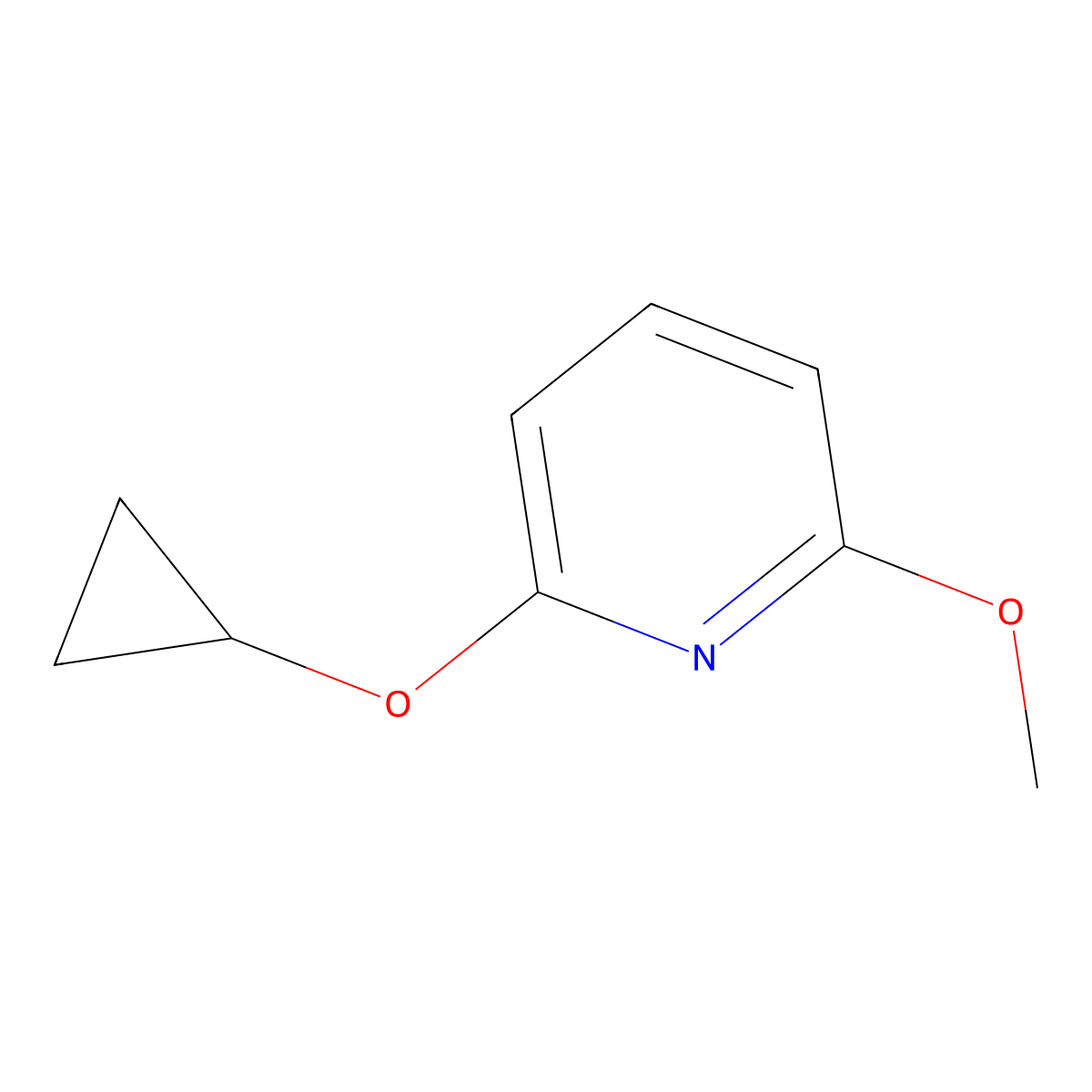 Pyridine, 2-(cyclopropyloxy)-6-methoxy- molecular structure, CAS 1394947-78-4