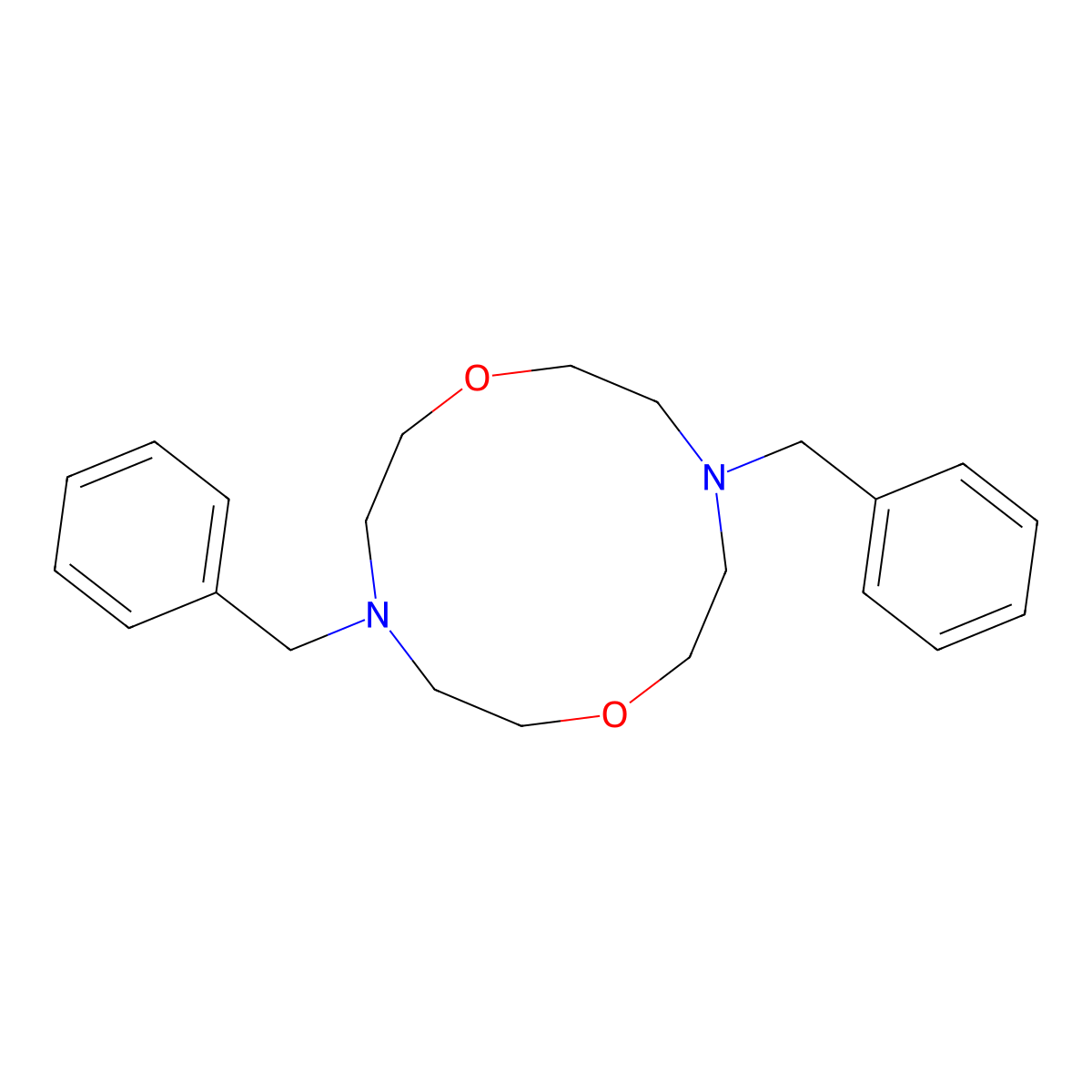 4,10-Dibenzyl-1,7-dioxa-4,10-diazacyclododecane molecular structure, CAS 139495-32-2