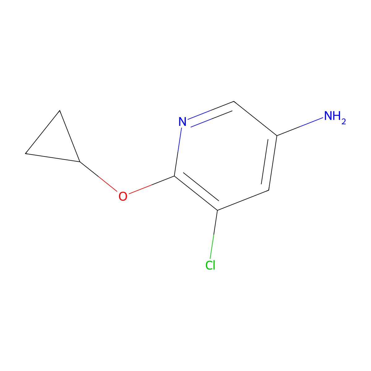 5-Chloro-6-cyclopropoxypyridin-3-amine molecular structure, CAS 1394952-60-3
