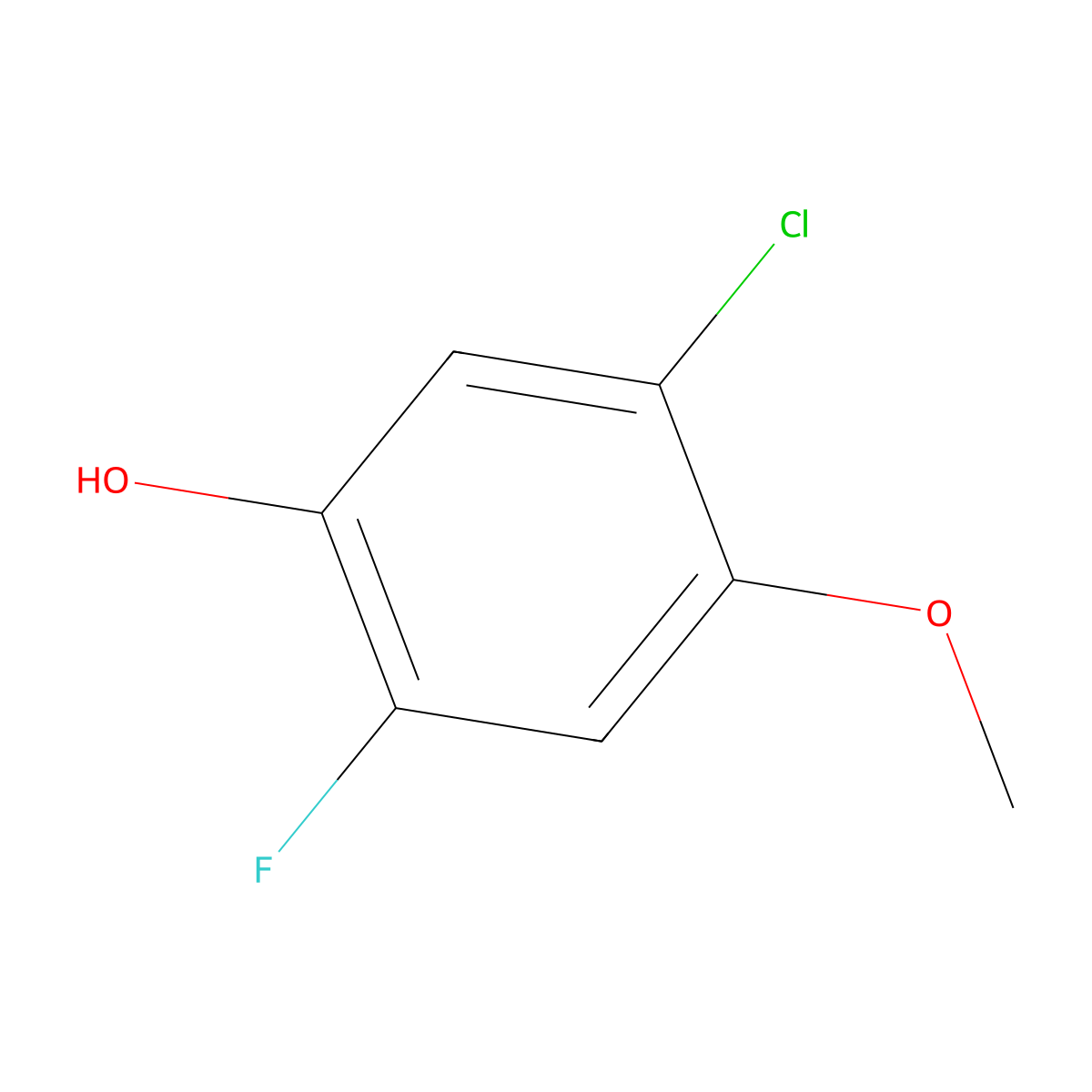 5-Chloro-2-fluoro-4-methoxyphenol molecular structure, CAS 1394953-79-7