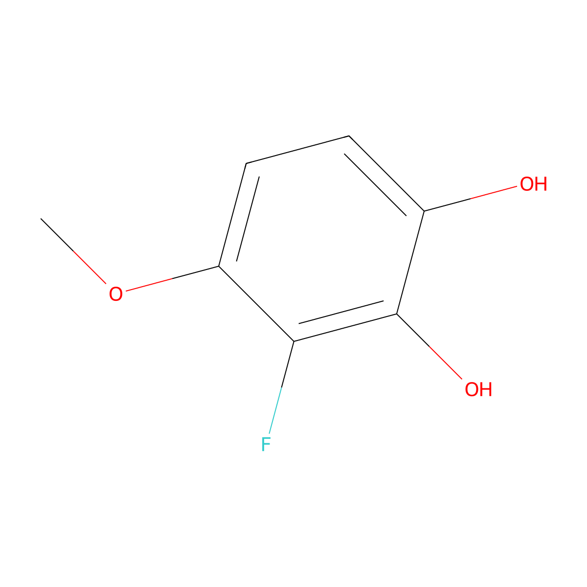 3-Fluoro-4-methoxy-1,2-benzenediol molecular structure, CAS 1394953-81-1