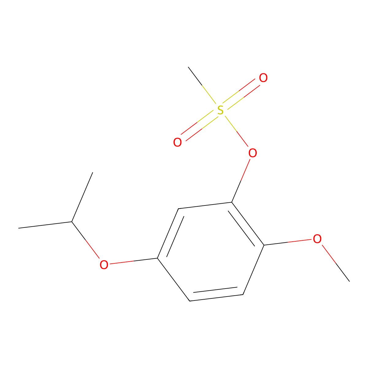 Phenol, 2-methoxy-5-(1-methylethoxy)-, 1-methanesulfonate molecular structure, CAS 1394953-97-9