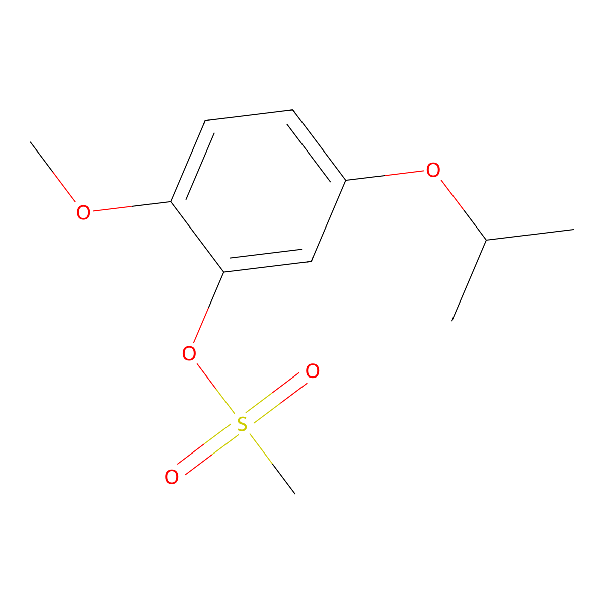 Phenol, 2-methoxy-5-(1-methylethoxy)-, 1-methanesulfonate molecular structure, CAS 1394953-97-9