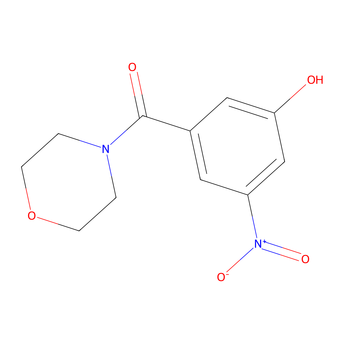 3-[(Morpholin-4-yl)carbonyl]-5-nitrophenol molecular structure, CAS 1394954-54-1