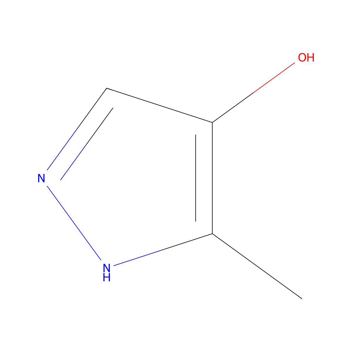 3-Methyl-1H-pyrazol-4-OL molecular structure, CAS 1394954-93-8