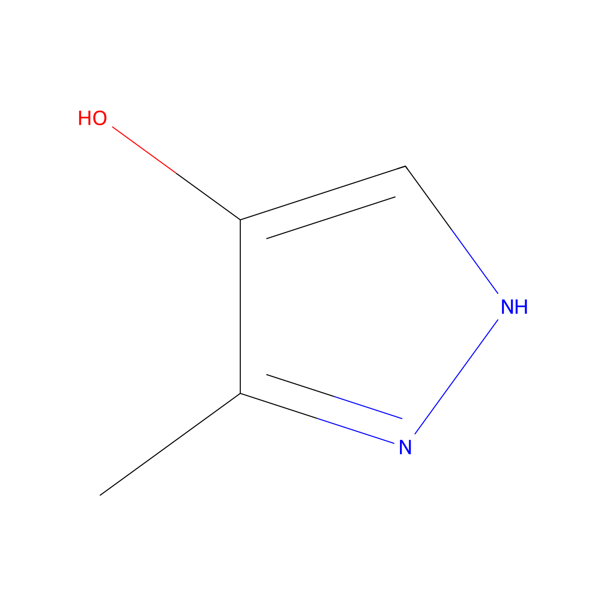 3-Methyl-1H-pyrazol-4-OL molecular structure, CAS 1394954-93-8