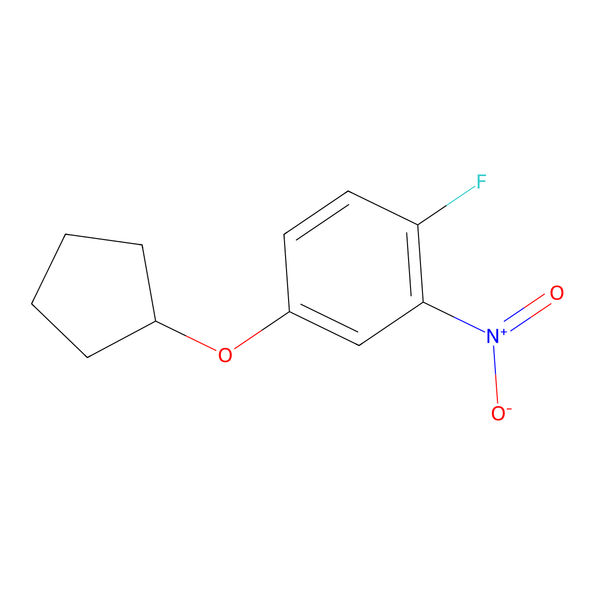4-(Cyclopentyloxy)-1-fluoro-2-nitrobenzene molecular structure, CAS 1394956-93-4