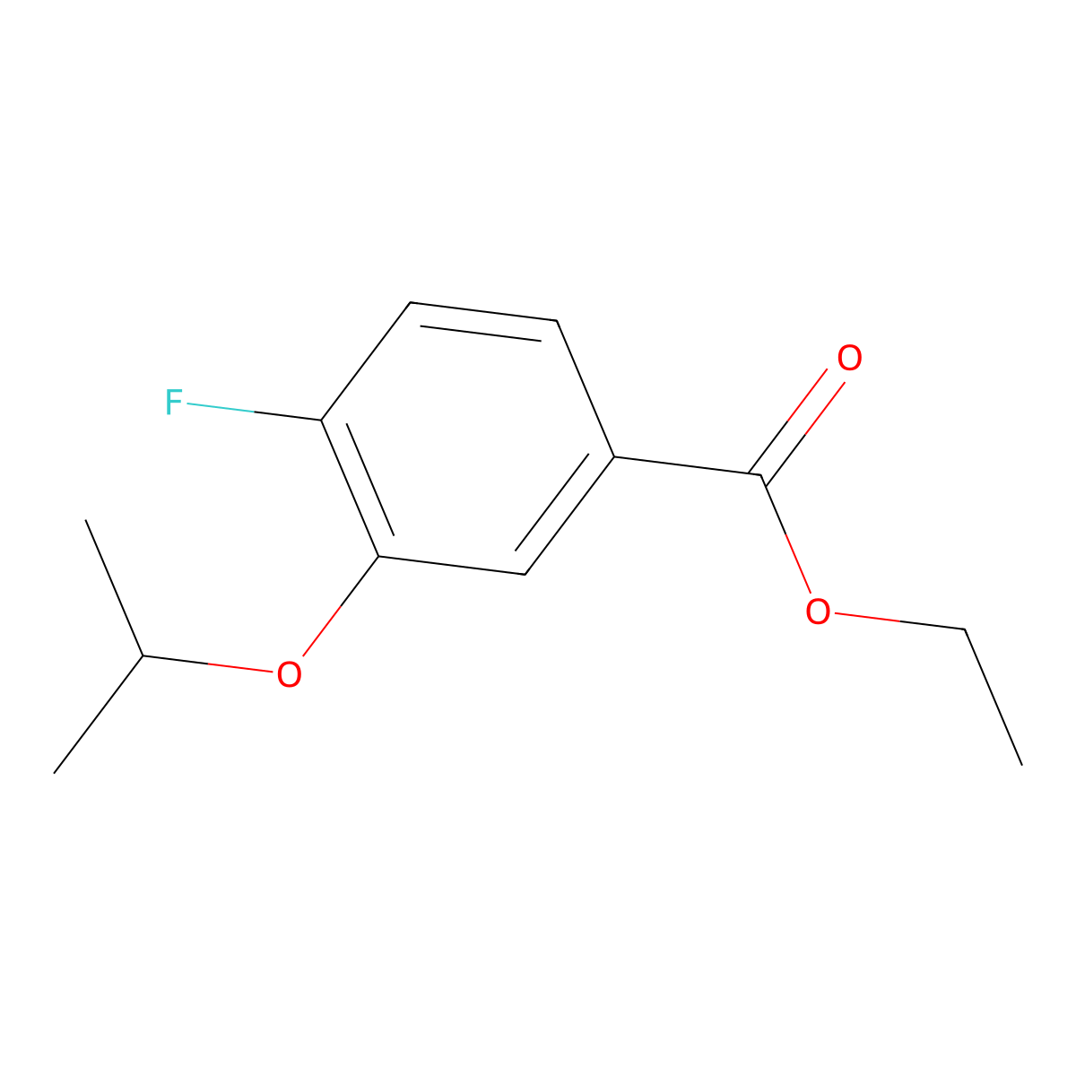 Ethyl 4-fluoro-3-isopropoxybenzoate molecular structure, CAS 1394960-25-8