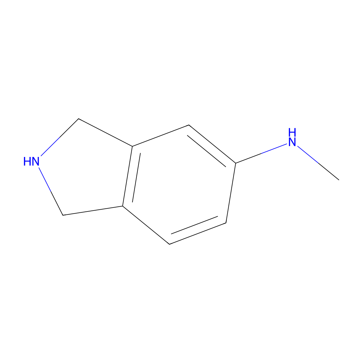 N-Methyl-2,3-dihydro-1H-isoindol-5-amine molecular structure, CAS 1394961-20-6