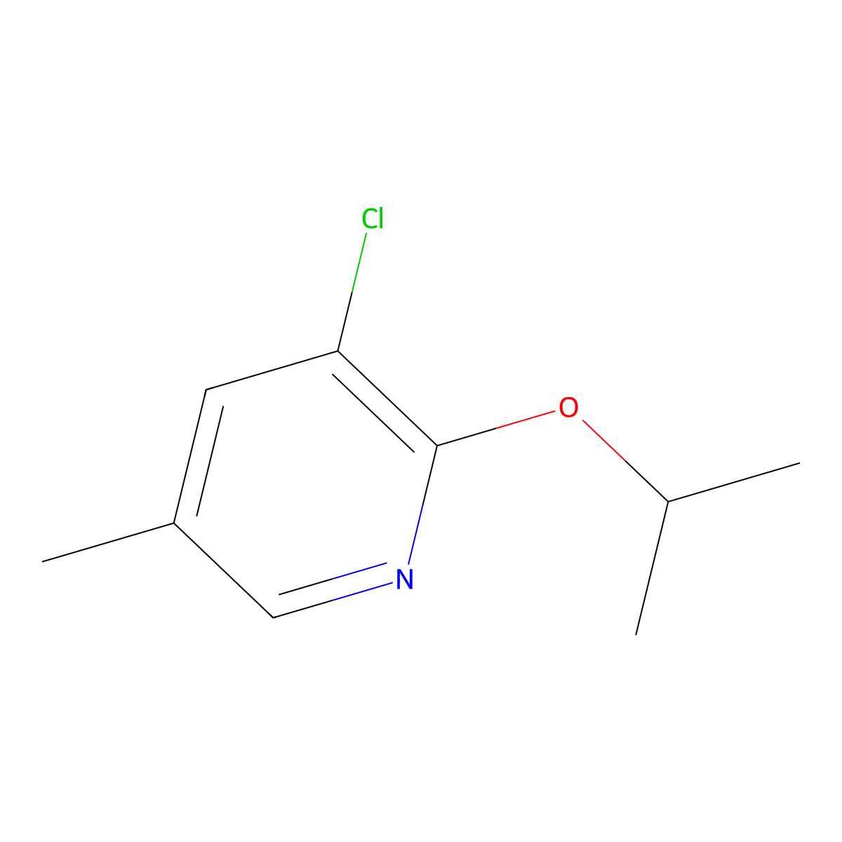 3-Chloro-5-methyl-2-(propan-2-yloxy)pyridine molecular structure, CAS 1394964-00-1