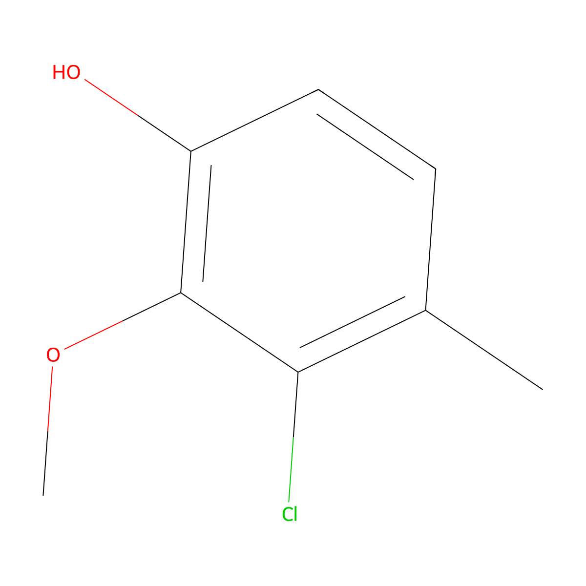 2-Chloro-6-hydroxy-3-methylanisole molecular structure, CAS 1394965-96-8