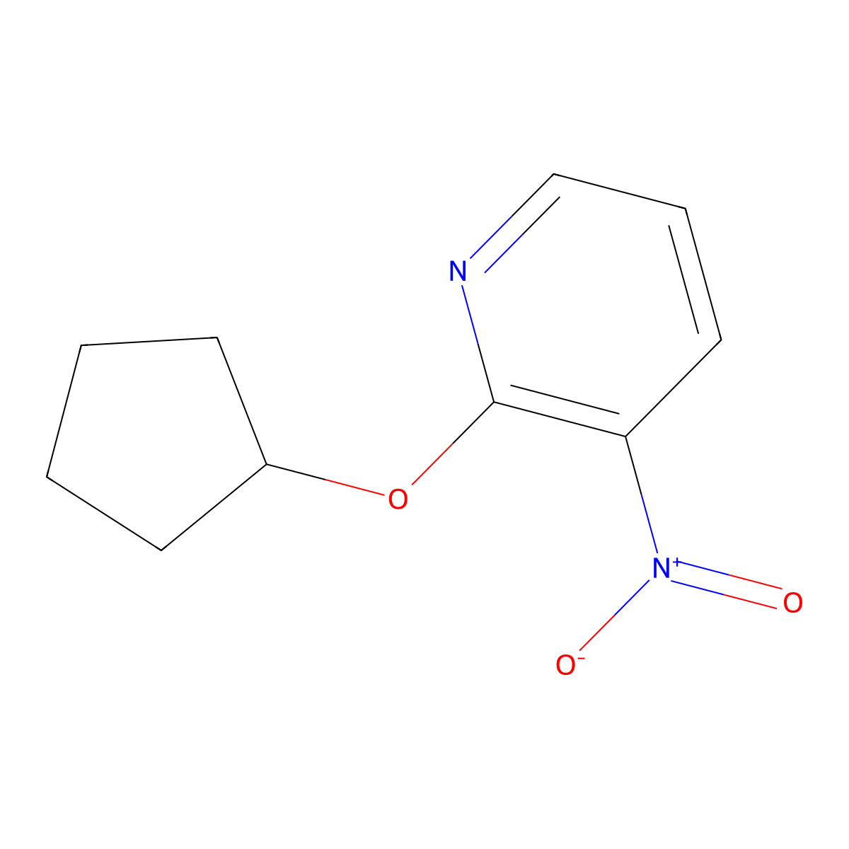 2-(Cyclopentyloxy)-3-nitropyridine molecular structure, CAS 1394966-72-3