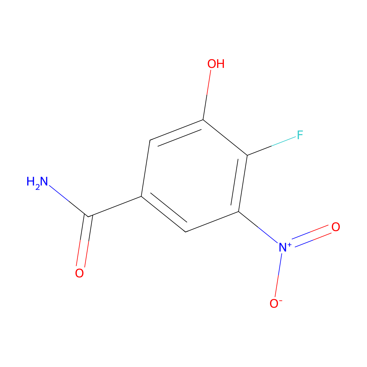 4-Fluoro-3-hydroxy-5-nitrobenzamide molecular structure, CAS 1394967-33-9