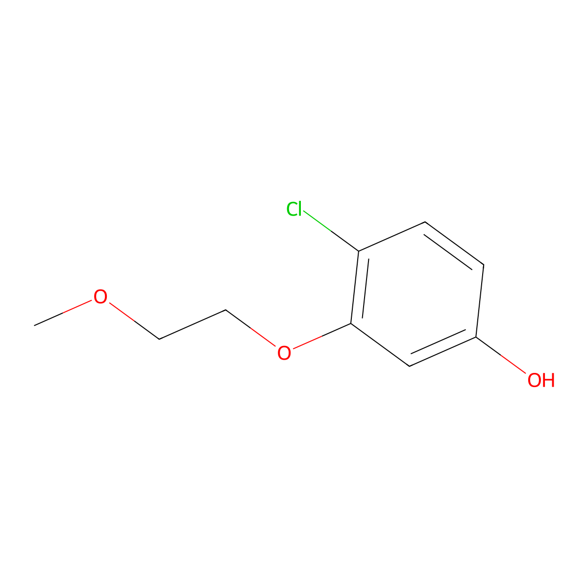 4-Chloro-3-(2-methoxyethoxy)phenol molecular structure, CAS 1394968-35-4