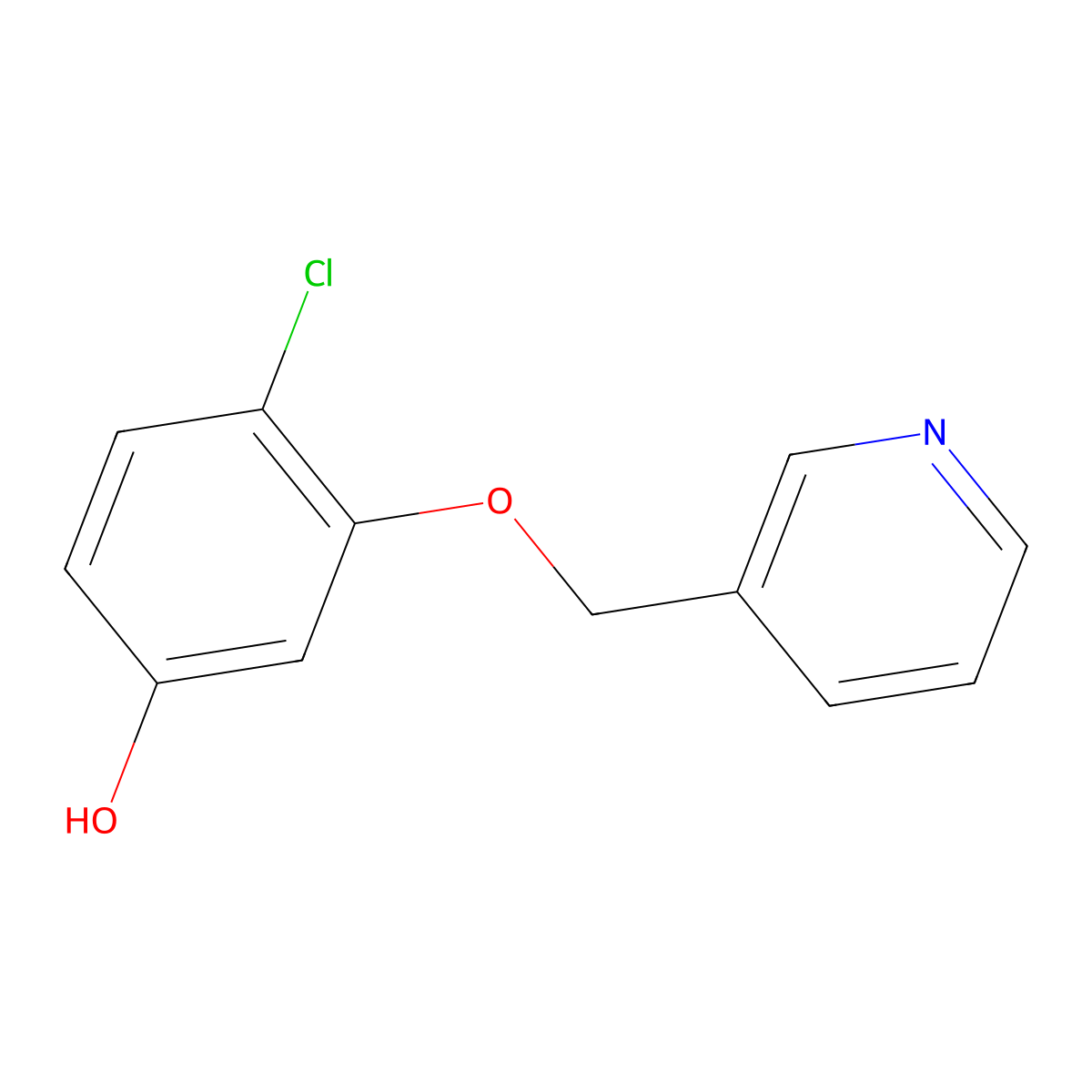 4-Chloro-3-(pyridin-3-ylmethoxy)phenol molecular structure, CAS 1394969-41-5