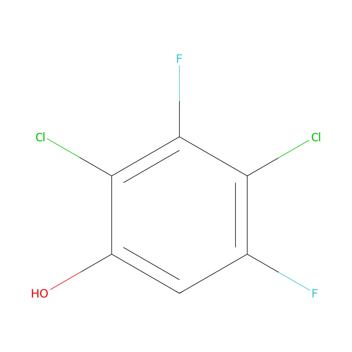 2,4-Dichloro-3,5-difluorophenol molecular structure, CAS 1394969-84-6