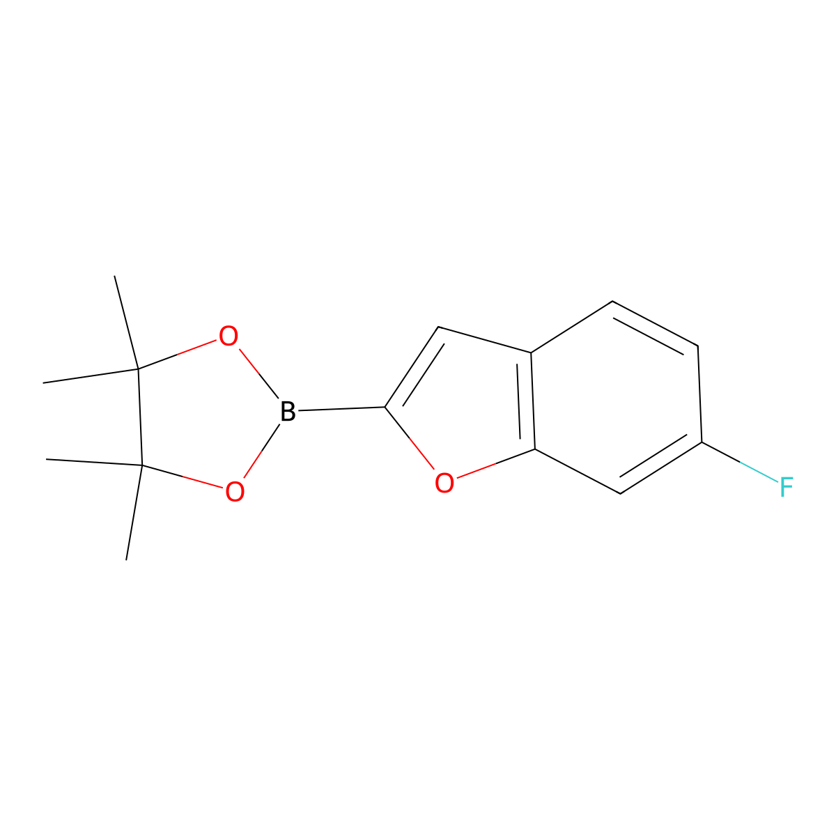 2-(6-Fluorobenzofuran-2-yl)-4,4,5,5-tetramethyl-1,3,2-dioxaborolane molecular structure, CAS 1394973-17-1