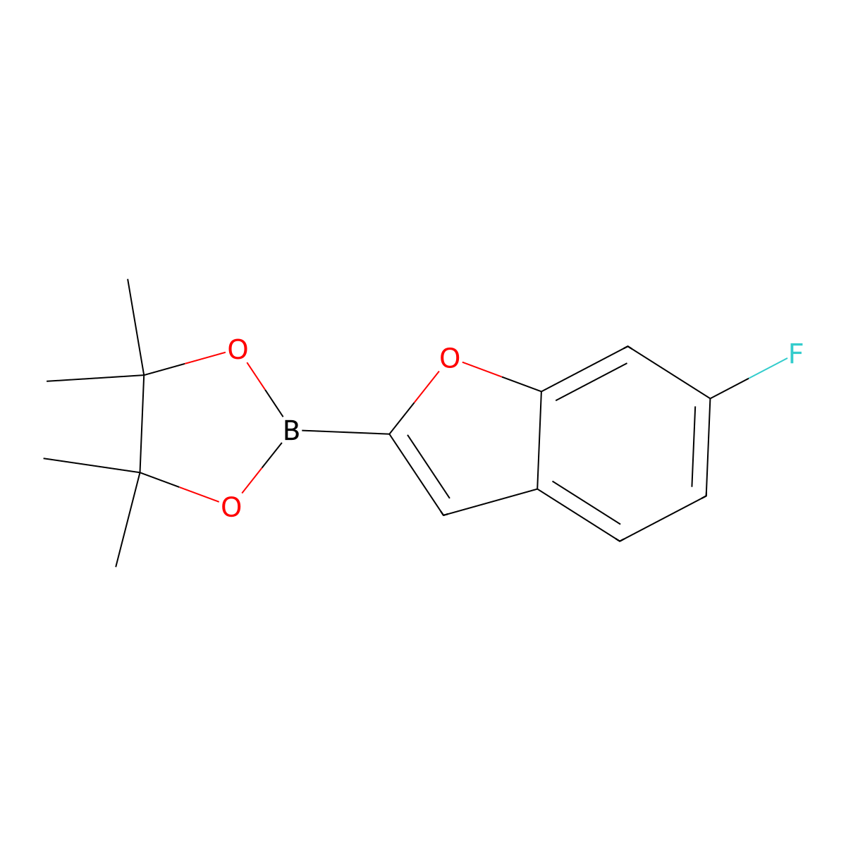 2-(6-Fluorobenzofuran-2-yl)-4,4,5,5-tetramethyl-1,3,2-dioxaborolane molecular structure, CAS 1394973-17-1