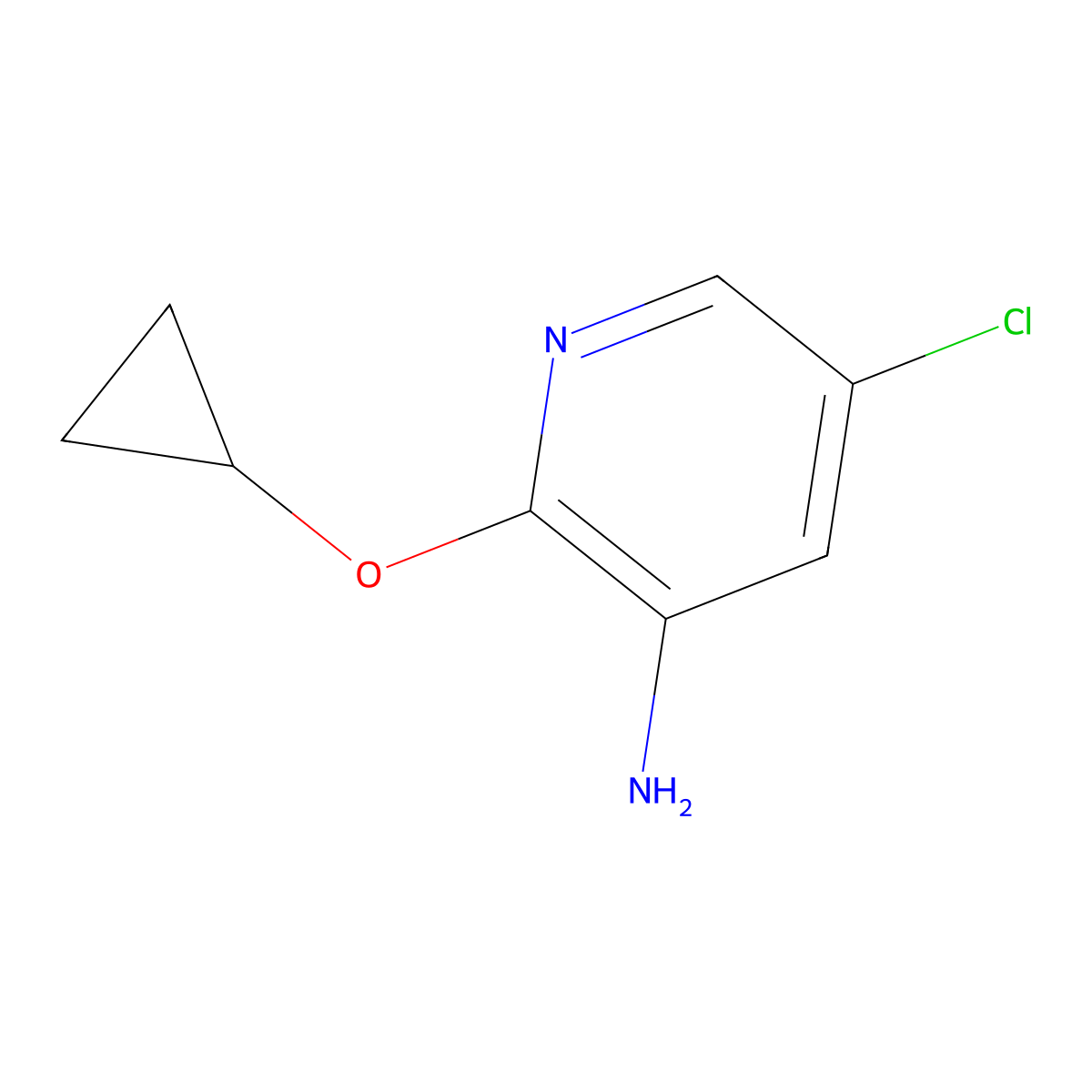 5-Chloro-2-cyclopropoxypyridin-3-amine molecular structure, CAS 1394974-38-9