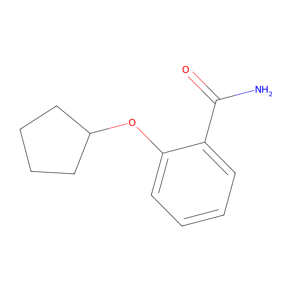 2-(Cyclopentyloxy)benzamide molecular structure, CAS 1394977-20-8