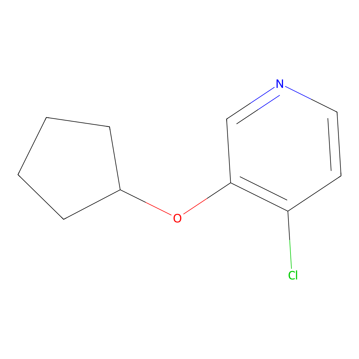 4-Chloro-3-(cyclopentoxy)pyridine molecular structure, CAS 1394978-16-5