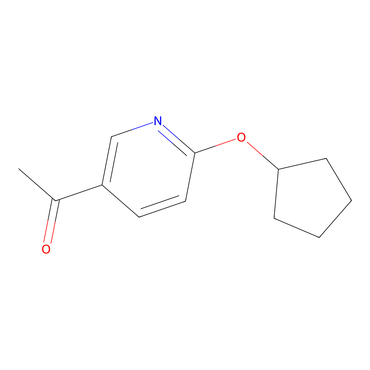 1-[6-(Cyclopentyloxy)-3-pyridinyl]ethanone molecular structure, CAS 1394981-58-8